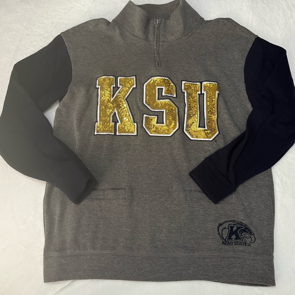 New Women PINK by Victoria’s Secret Kent Sate Half Zip Sweatshirt Size XSmall